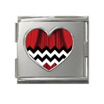 Black Lodge Chevron Mega Link Heart Italian Charm (18mm)