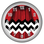 Black Lodge Chevron Wall Clock (Silver)