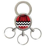 Black Lodge Chevron 3-Ring Key Chain