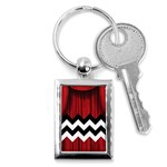 Black Lodge Chevron Key Chain (Rectangle)