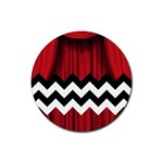 Black Lodge Chevron Rubber Coaster (Round)