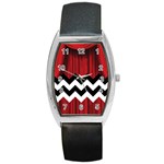 Black Lodge Chevron Barrel Style Metal Watch