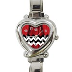 Black Lodge Chevron Heart Italian Charm Watch