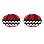 Black Lodge Chevron Cufflinks (Oval)