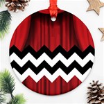 Black Lodge Chevron Round Ornament (Two Sides)