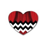 Black Lodge Chevron Rubber Heart Coaster (4 pack)