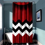 Black Lodge Chevron Shower Curtain 36  x 72  (Stall)