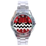 Black Lodge Chevron Stainless Steel Analogue Watch