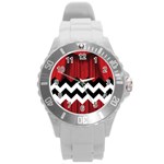 Black Lodge Chevron Round Plastic Sport Watch (L)