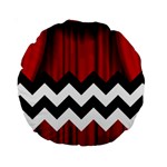 Black Lodge Chevron Standard 15  Premium Round Cushion 