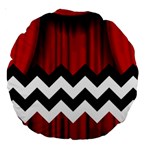 Black Lodge Chevron Large 18  Premium Round Cushion 