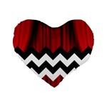 Black Lodge Chevron Standard 16  Premium Heart Shape Cushion 