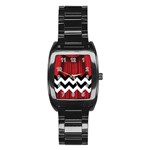 Black Lodge Chevron Stainless Steel Barrel Watch