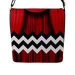 Black Lodge Chevron Flap Closure Messenger Bag (L)