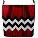 Black Lodge Chevron Flap Closure Messenger Bag (S)