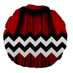 Black Lodge Chevron Large 18  Premium Flano Round Cushion 