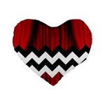 Black Lodge Chevron Standard 16  Premium Flano Heart Shape Cushion 