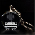 Black Lodge Chevron Clover 3D Engraving Circle Key Chain