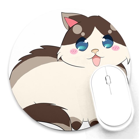 Ragdoll Cat for Life Round Mousepads from ArtsNow.com Front