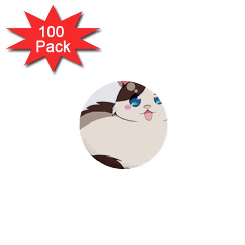 Ragdoll Cat for Life 1  Mini Buttons (100 pack)  from ArtsNow.com Front