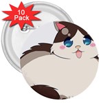 Ragdoll Cat for Life 3  Buttons (10 pack) 