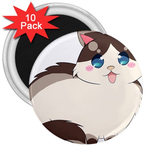 Ragdoll Cat for Life 3  Magnets (10 pack)  from ArtsNow.com Front