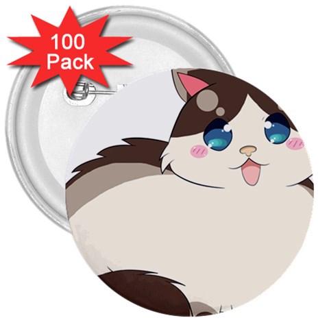 Ragdoll Cat for Life 3  Buttons (100 pack)  from ArtsNow.com Front