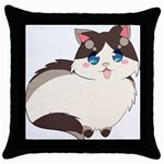 Ragdoll Cat for Life Throw Pillow Case (Black)