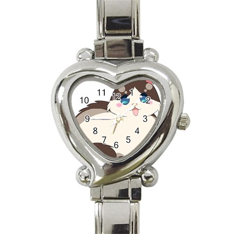 Ragdoll Cat for Life Heart Italian Charm Watch from ArtsNow.com Front