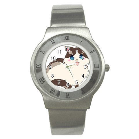 Ragdoll Cat for Life Stainless Steel Watch from ArtsNow.com Front