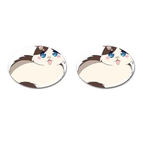 Ragdoll Cat for Life Cufflinks (Oval) from ArtsNow.com Front(Pair)