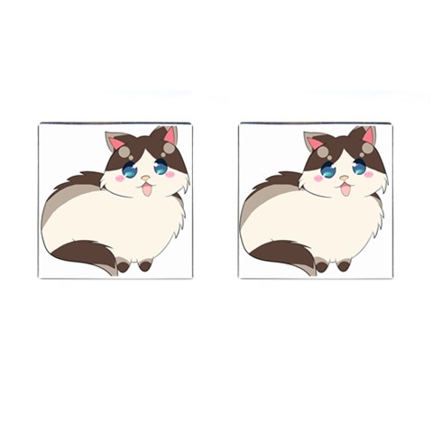 Ragdoll Cat for Life Cufflinks (Square) from ArtsNow.com Front(Pair)