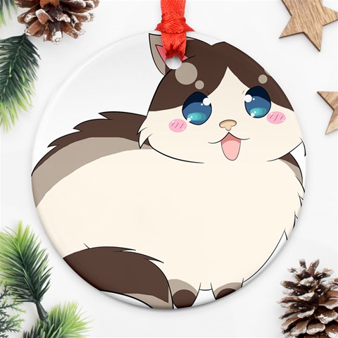 Ragdoll Cat for Life Round Ornament (Two Sides) from ArtsNow.com Back