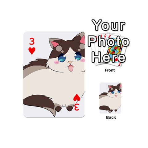 Ragdoll Cat for Life Playing Cards 54 (Mini)  from ArtsNow.com Front - Heart3