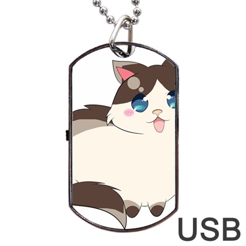 Ragdoll Cat for Life Dog Tag USB Flash (One Side) from ArtsNow.com Front