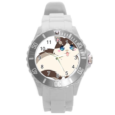 Ragdoll Cat for Life Round Plastic Sport Watch (L) from ArtsNow.com Front