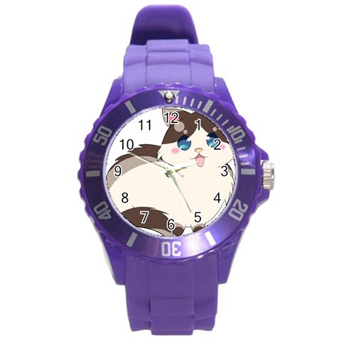 Ragdoll Cat for Life Round Plastic Sport Watch (L) from ArtsNow.com Front