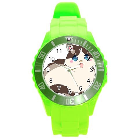 Ragdoll Cat for Life Round Plastic Sport Watch (L) from ArtsNow.com Front