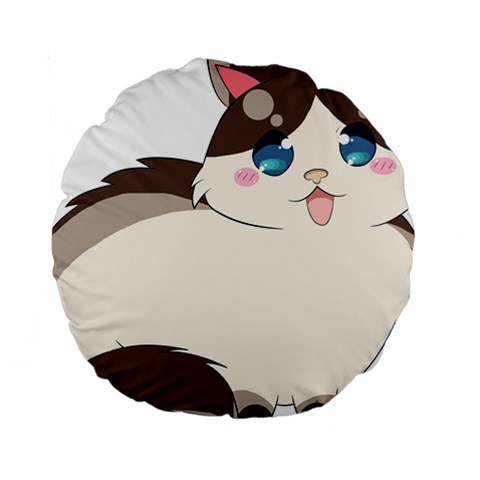 Ragdoll Cat for Life Standard 15  Premium Round Cushions from ArtsNow.com Front