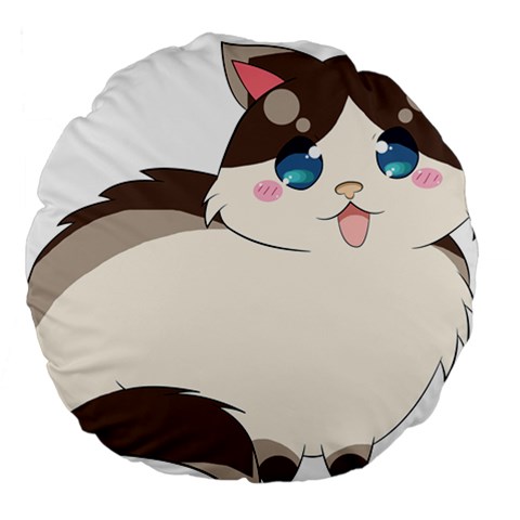 Ragdoll Cat for Life Large 18  Premium Round Cushions from ArtsNow.com Front