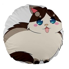 Ragdoll Cat for Life Large 18  Premium Round Cushions from ArtsNow.com Front