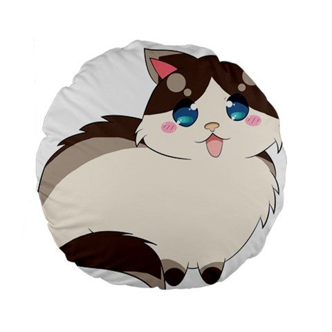 Ragdoll Cat for Life Standard 15  Premium Flano Round Cushions from ArtsNow.com Front