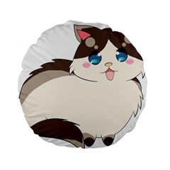 Ragdoll Cat for Life Standard 15  Premium Flano Round Cushions from ArtsNow.com Front