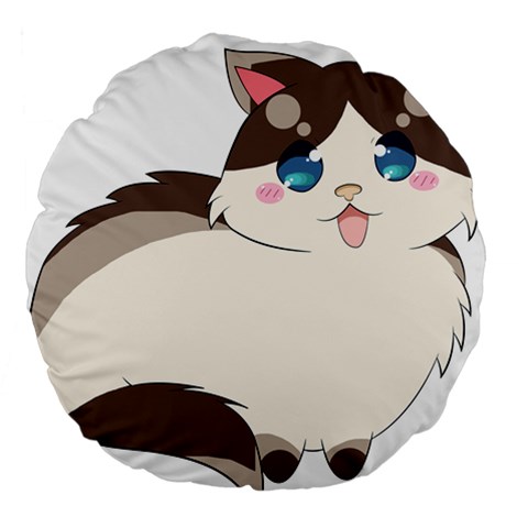 Ragdoll Cat for Life Large 18  Premium Flano Round Cushions from ArtsNow.com Front