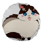 Ragdoll Cat for Life Large 18  Premium Flano Round Cushions