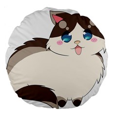 Ragdoll Cat for Life Large 18  Premium Flano Round Cushions from ArtsNow.com Back