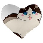 Ragdoll Cat for Life Large 19  Premium Flano Heart Shape Cushions