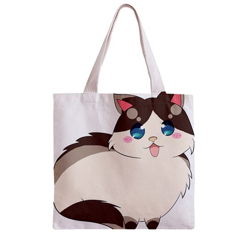 Ragdoll Cat for Life Zipper Grocery Tote Bag from ArtsNow.com Front