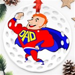 Redhead Super Dad Ornament (Round Filigree)