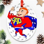 Redhead Super Dad Ornament (Oval Filigree)